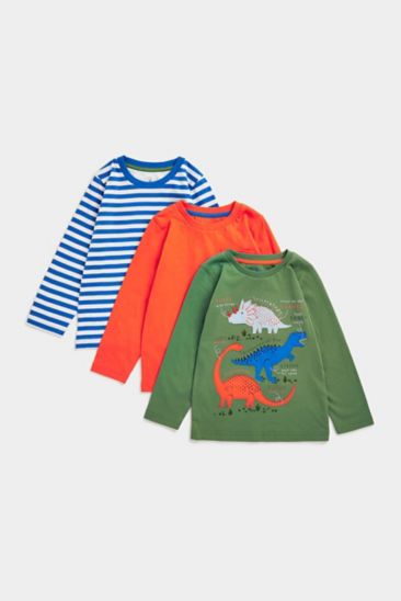 Dino Long-Sleeved T-Shirts - 3 Pack