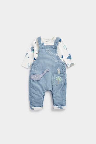 My First Dino Dungarees and Bodysuit Set