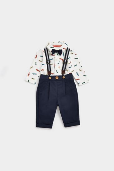 Trousers and Bodysuit with Bow Tie Set