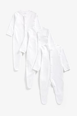 MC SLEEPSUITS 3PK /WHITE/ Up To 5 lbs