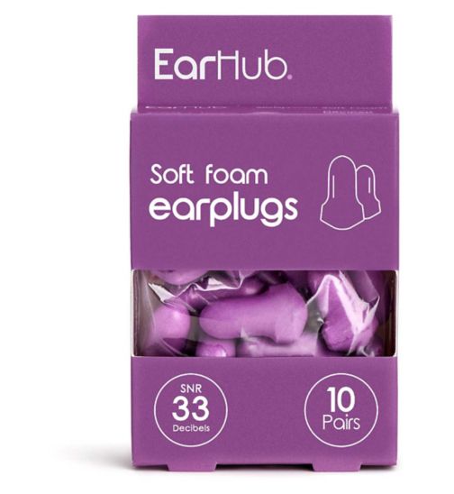 EarHub Soft Foam Earplugs 10 Pairs