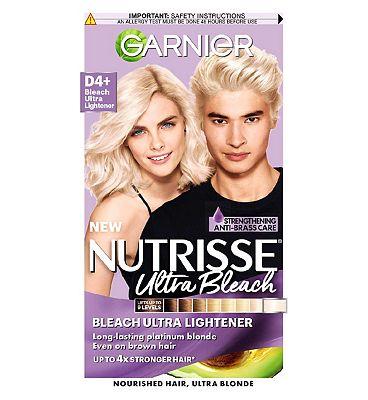 Garnier Nutrisse Ultra Color + Bleach Intense Platinum Permanent Hair Dye, 9-level lift, Anti-Brass 