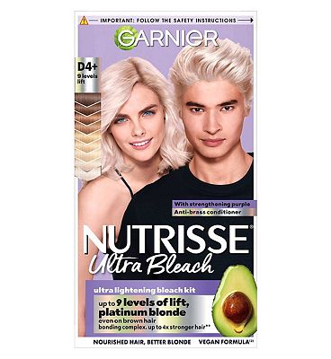 Garnier Nutrisse Ultra Bleach Dye 4x Stronger Vegan D4 Platinum Blonde For Intense Lift