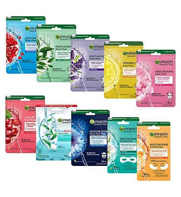 Garnier Complete Sheet mask collection, 10 Face & Eye Masks