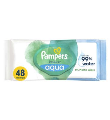 Pampers Harmonie Aqua Baby Wipes Plastic Free 48s Boots