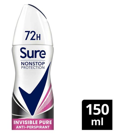 Sure Invisible Pure Nonstop Protection Anti-perspirant Deodorant Aerosol 150 ml