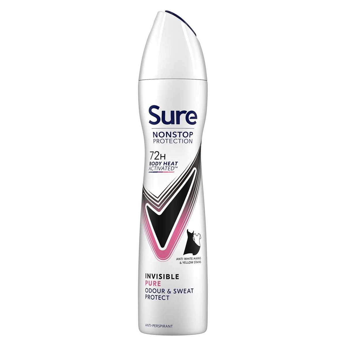 Sure Nonstop Protection Anti-Perspirant Aerosol Invisible Pure250 Ml