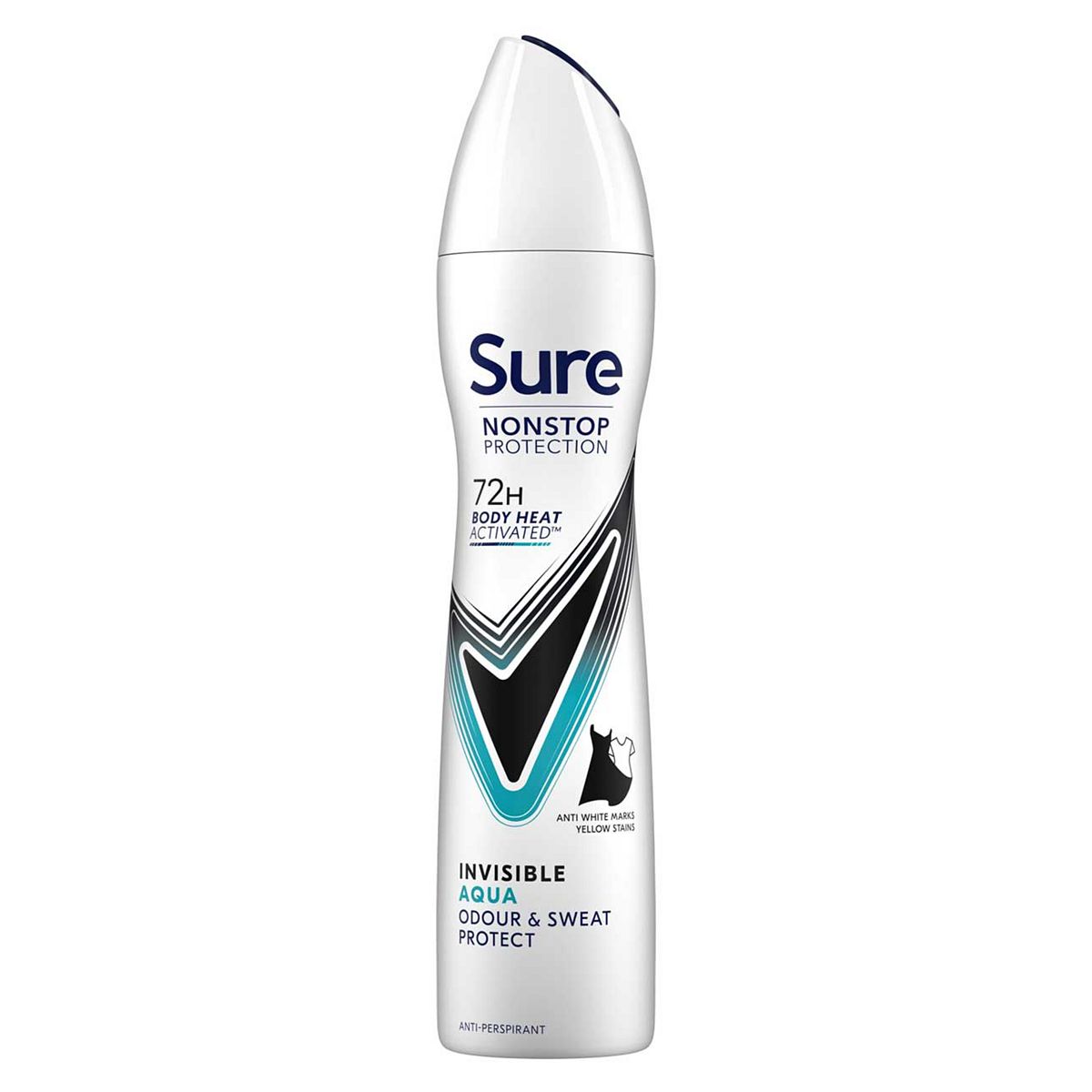 Sure Nonstop Protection Anti-Perspirant Aerosol Invisible Aqua250 Ml