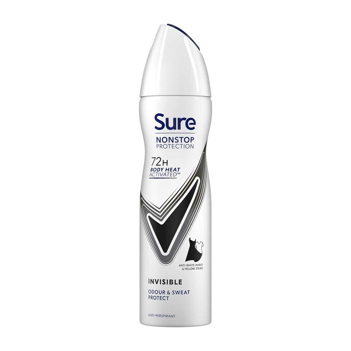 Sure Women Nonstop Protection Anti-Perspirant Aerosol Invisible Black & White 150Ml