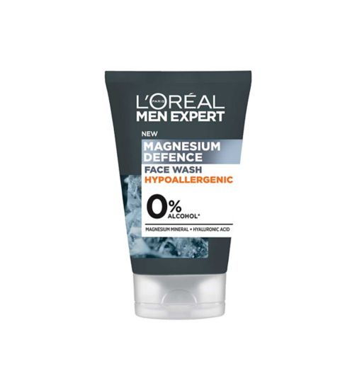 L'Oreal Men Expert Sensitive Skin Face Wash Magnesium Defence Mens Facial Cleanser 100ml
