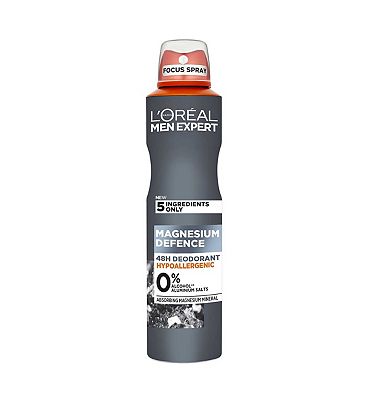 Image of L'Oreal Men Expert Hypoallergenic Deodorant Magnesium Defence Hypoallergenic 48 Hour Protection Mens Deodorant 250ml