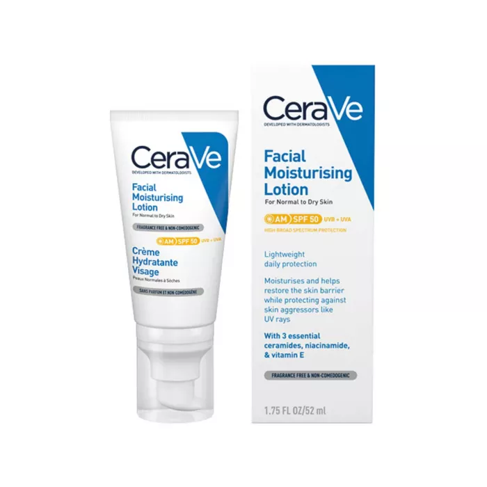 CeraVe AM Facial Moisturising Lotion SPF50 52ml