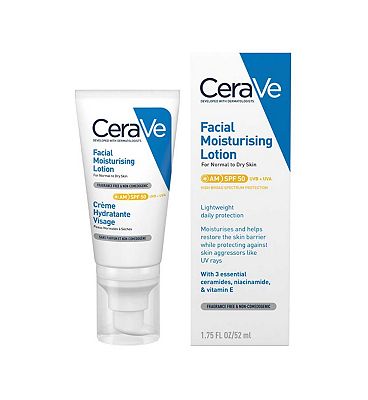 CeraVe AM Facial Moisturising Lotion SPF 50 for Normal to Dry Skin 52ml