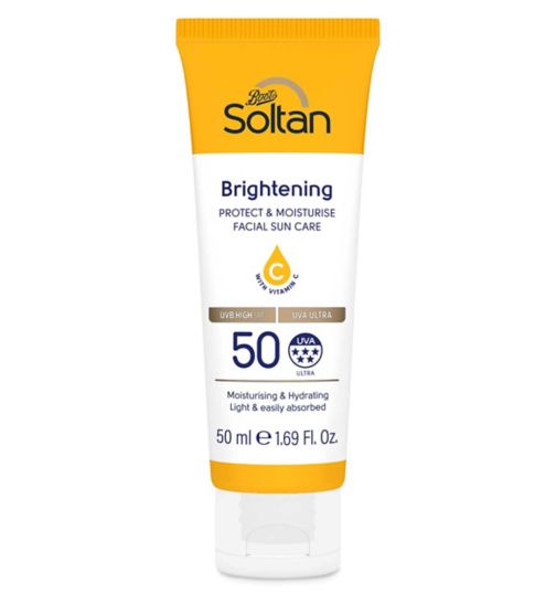 Soltan Brightening Protect & Moisturise Facial Suncare Cream with Vitamin C SPF50 50ml