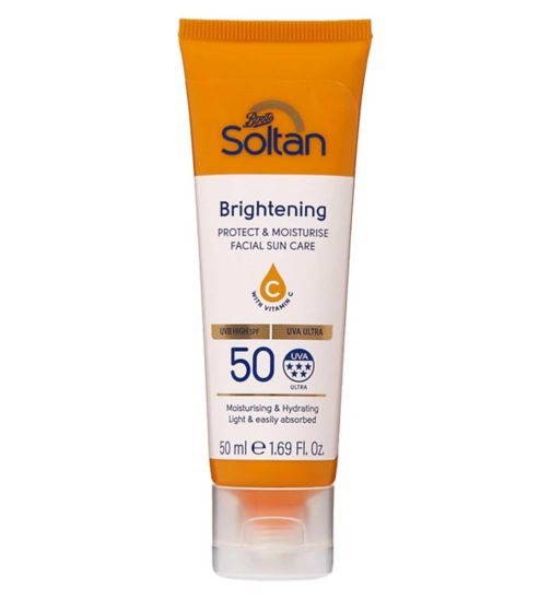 Soltan Brightening Protect & Moisturise Facial Suncare Cream with Vitamin C SPF50+ 50ml