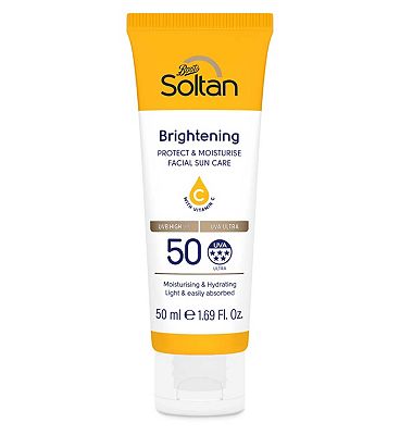 Soltan Brightening Protect & Moisturise Facial Suncare Cream with Vitamin C SPF50 50ml