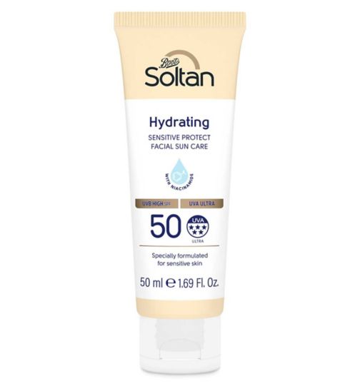 Soltan Hydrating Sensitive Protect Facial Suncare Cream With Niacinamide SPF50+ 50ml