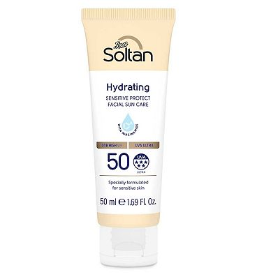 Soltan Hydrating Sensitive Protect Facial Suncare Cream with Niacinamide SPF50 50ml