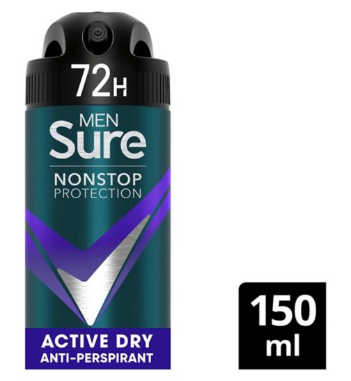 Sure Men Active Dry Nonstop Protection Anti-perspirant Deodorant Aerosol 150 ml