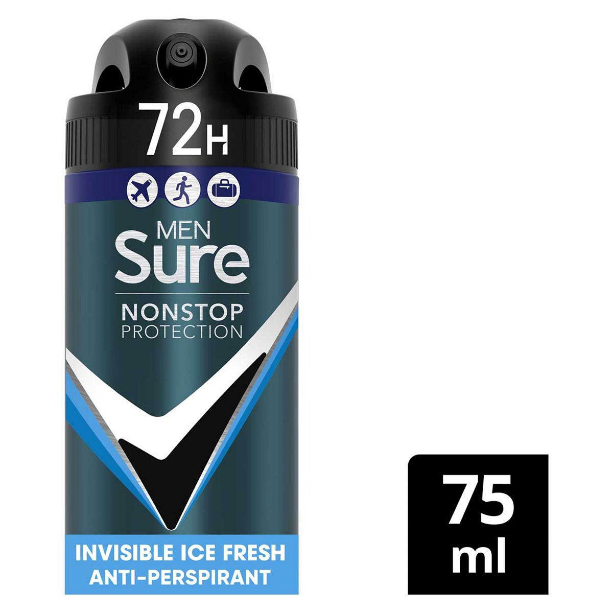 Sure Invisible Ice Fresh Nonstop Protection Compressed Antiperspirant Aerosol 75Ml