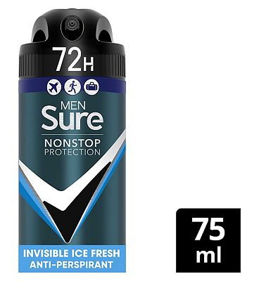 Sure Invisible Ice Fresh Nonstop Protection Compressed Antiperspirant Aerosol 75ml