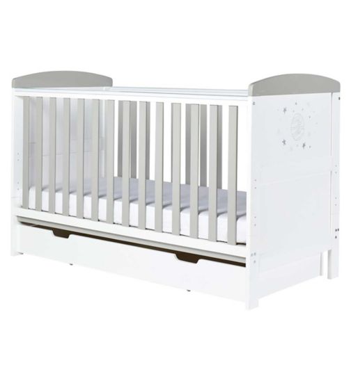 Ickle Bubba Coleby Style Cot Bed, Under Drawer and Sprung Matress - Cosmic Aura