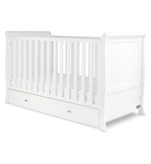 Ickle Bubba Snowdon Classic Cot Bed and Finest Mattress - White