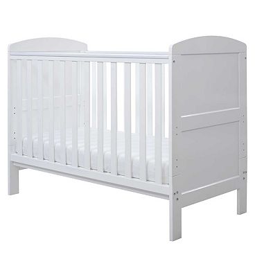 Ickle Bubba Coleby Mini Cot Bed with Sprung Mattress - White
