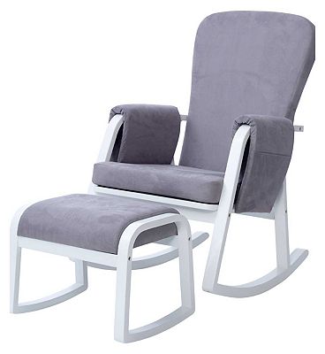 Ickle Bubba Dursley Rocking Chair and Stool - Pearl Grey
