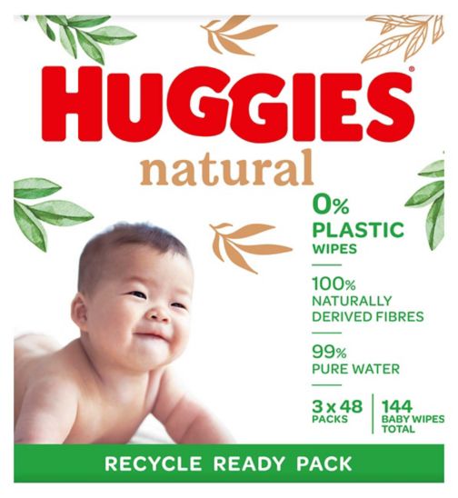 Huggies® Natural Biodegradable Baby Wipes 48 sheets x 3 pack