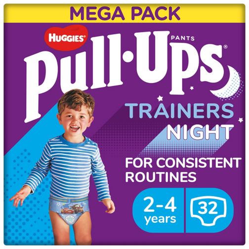 Huggies Pull-Ups trainer nappy pants night boy size 2-4 years 32s