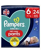 Pampers Baby-Dry Nappy Pants Size 7, 25 Nappies, 17kg+, Essential Pack, £12.00