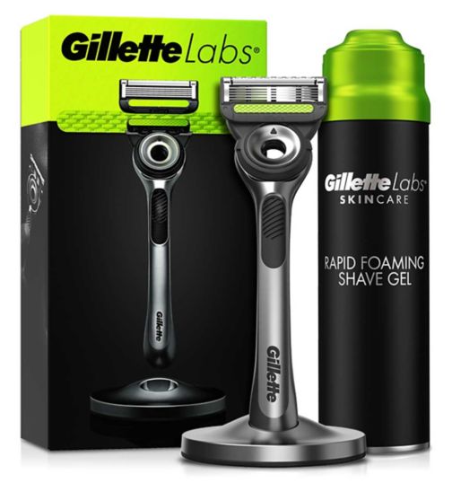 Gillette Labs Razor with Exfoliating Bar Starter Set;Gillette Labs Shave Gel 198ml;Gillette Labs Shave Gel 198ml;Gillette Labs Exfoliating Razor With Magnetic Stand;Gillette Labs Razor with Exfoliating Bar & Magnetic Stand