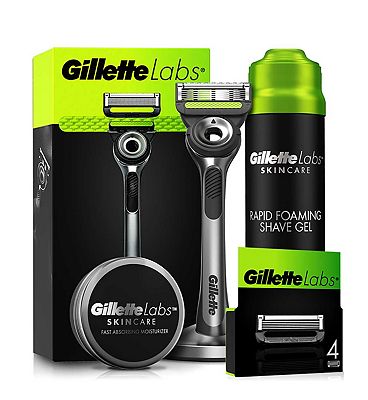 Gillette Labs 5 Months Razor with Exfoliating Bar Bundle & Moisturiser