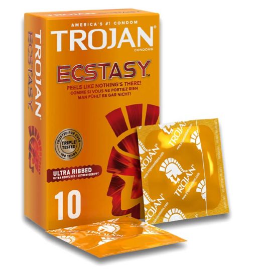 Trojan Ecstasy Ultra Ribbed Condoms 10s