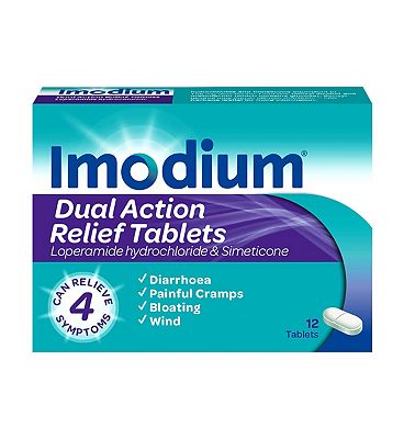 Imodium Dual Action Relief Tablets - 12 tablets