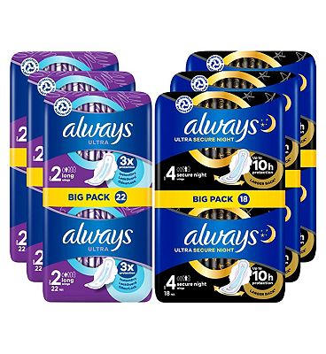 Always Ultra Pads Ultimate Night (Size 6) With Wings