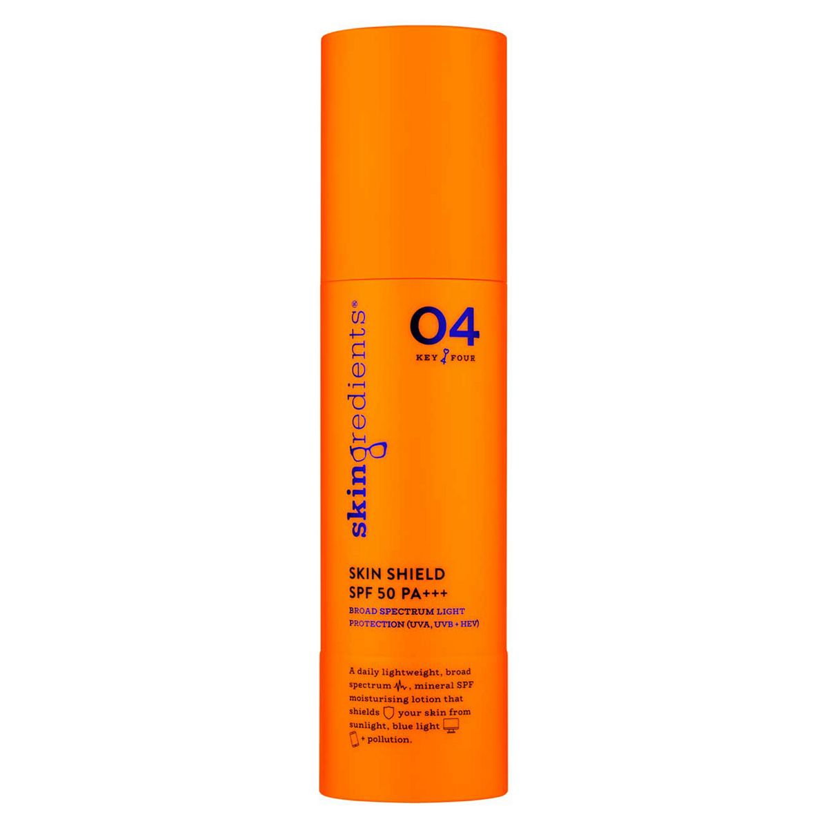 Skingredients Skin Shield Moisturising + Priming Spf 50 Pa+++ Sunscreen Refillable Primary Pack 73ml