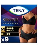 Tena Silhouette, Noir, Low Waist, Size L, 9 Panties: Buy Online at