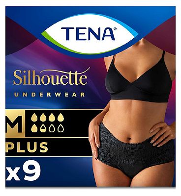 TENA Silhouette Plus Black High Waist Pants Medium - 9 pack
