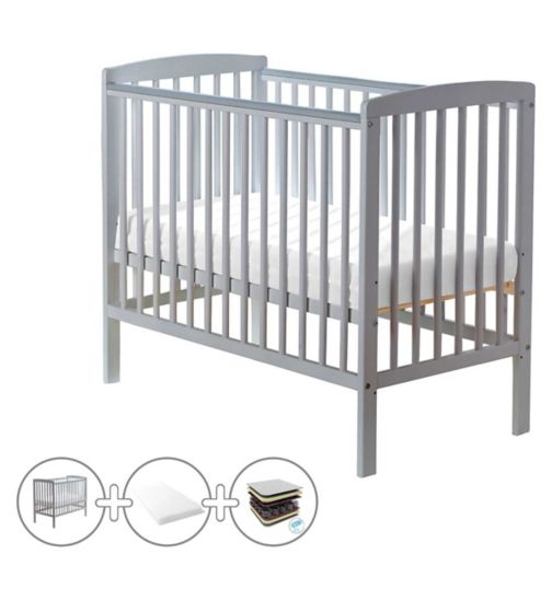 Kinder Valley Sydney Compact Cot Grey and Spring Mattress