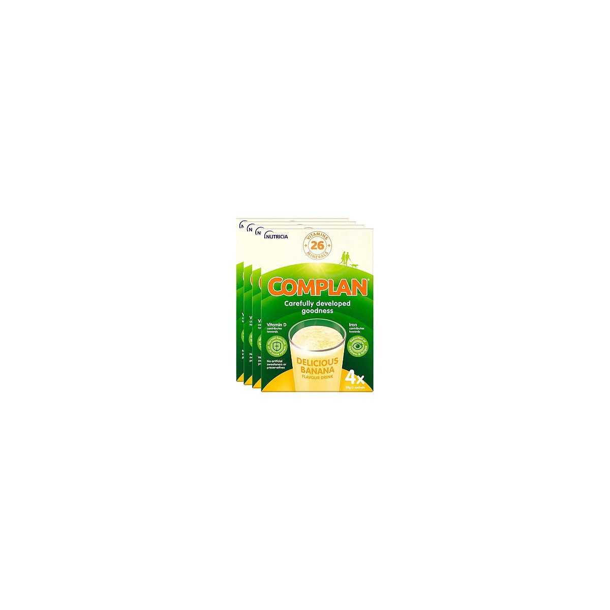 Complan Banana Nutritional Drink Sachet 4 X 55g - Pack Bundle