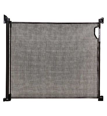 DreamBaby Retractable Relocatable Mesh Safety Gate  Black (Fits Gaps 0-140cm) Hardware Mounted