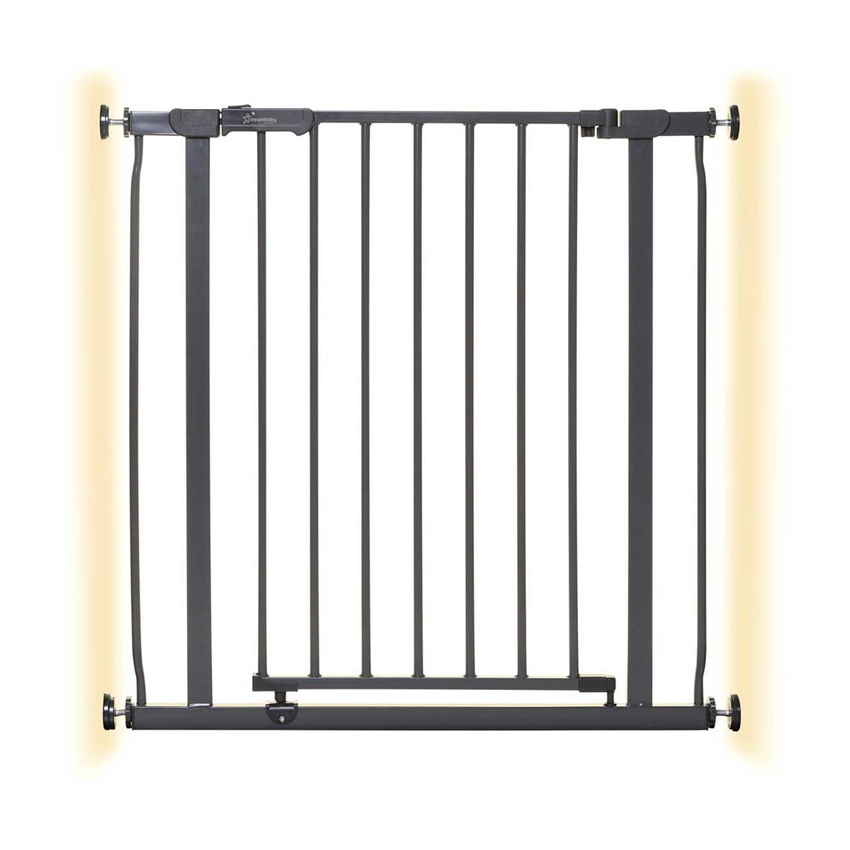 Dreambaby Ava Metal Safety Gate - Charcoal (Fits Gaps 75-81Cm) Pressure Mounted