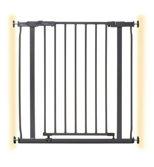 DreamBaby Ava Metal Safety Gate - Charcoal (Fits Gaps 75-81cm) Pressure Mounted