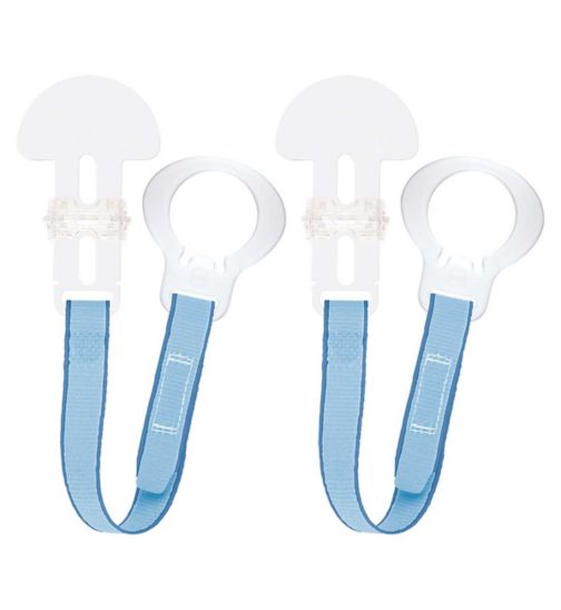 MAM Soother Clip Double Pack Plain - Blue
