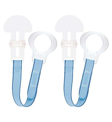 MAM Soother Clip Double Pack Plain - Blue