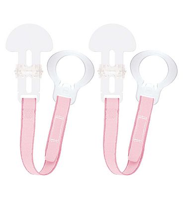 MAM Soother Clip Double Pack Plain - Pink