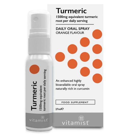 Vitamist Turmeric 1500mg Daily Oral Spray Orange Flavour 27ml