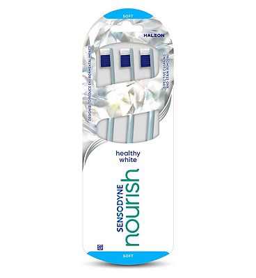 Sensodyne Nourish Healthy White Toothbrush, Gentle on Sensitive Teeth, 3 Pack